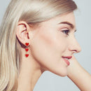 Elegant Red Love Heart Dangles Earrings Pendant Sweet Ear Drop for Women Jewelry