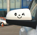 Car Stickers Pair Wink Smile Face Mirror Rearview Affixed Funny Decoration3C
