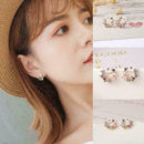 1pair Women's Crystal Rhinestone Flower Dangle Stud Earrings Jewelry