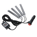 RGB 9 LED Strip Bluetooth Phone App Control Car Interior Atmosphere Lights