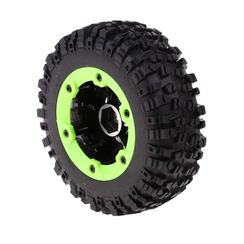 4x Rubber Tire Tyres with Metal Wheels for WLtoys 12428 1/12 RC Buggy Parts