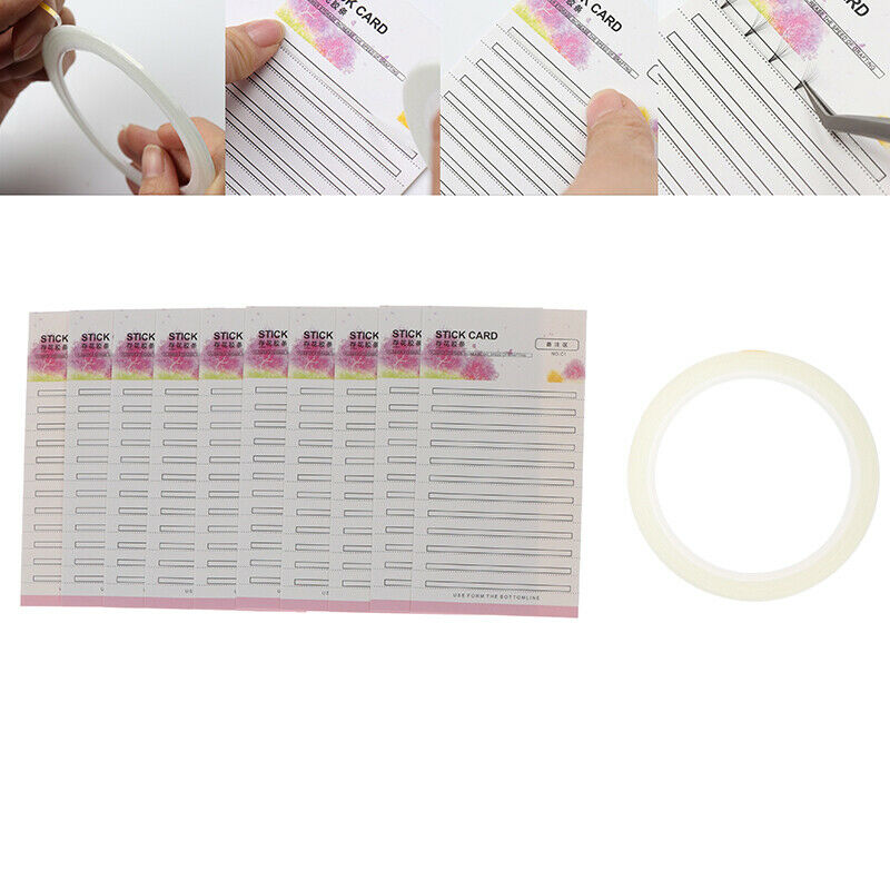 10Pcs Grafting Eyelash Blossom Stick Card With Adhesive Tape Lash Extension S FT