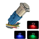 3Pcs 16mm Round Metal Push Button LED Illuminated Switch Green Red Blue IP65