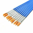 10-Piece Nylon Hair Paint Brush Set Professional Artist Paint Brushes Art P