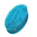Blue Soft Silicone Body Brush Massage Scrub Bath Brush For Baby Shower Wash P2J8