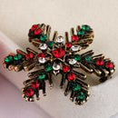 1X Elegant Diamond Snowflake Brooch Christmas Wedding Bridal Pin Rhinestone R1T8