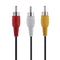 25cm 3RCA Male Jack to 6RCA Female Plug Splitter Audio Video AV Adapter Cables