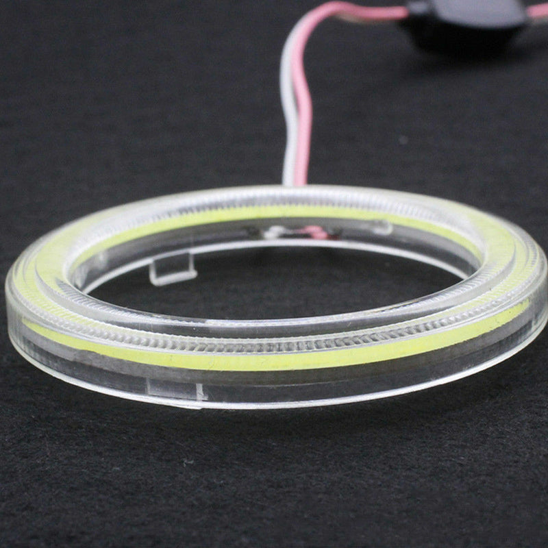 White COB Angel Eyes Halo Car LED Light Ring Halo Headlight DRL Lamp 70MM~