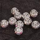 110pcs Alloy Round Crystal Beads DIY Jewelry Finding Making DIY Earrings