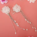 2pcs Women Chinese Style Hair Pin Clip Beads Tassel Retro Hair Accessories