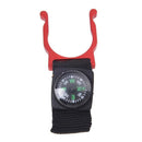 Red Carabiner Water Bottle Holder Camping Hiking with Compass