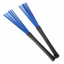 1 Pair Retractable Black Handles Jazz Drum Brushes Sticks Blue Nylon 32cm U1M2