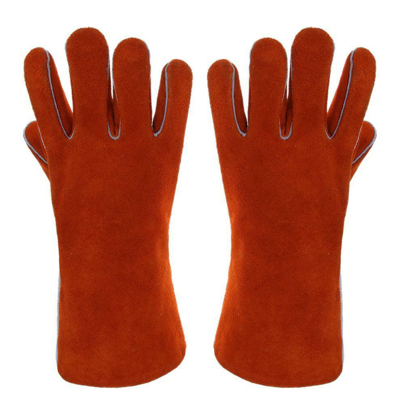Welding Work Safety Gloves Cow Split Neck Leather Heat Resistant Gloves