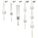 5 Pack Macrame Plant Hanger and 5 Pcs Hooks Indoor Outdoor Hanging Plant Ho