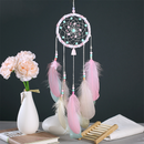 Pink Dream Catcher Feathers Home Car Wall Hanging Decoration Ornament Craft