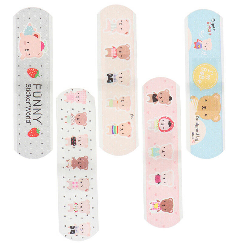 80Pcs For Children Kids Cartoon Waterproof Bandage Band-Aid Hemostatic Adhesi^