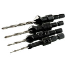 4 pcs HSS Power Groove Countersink Hex Shank Tapered Drill Bits Set G2G5