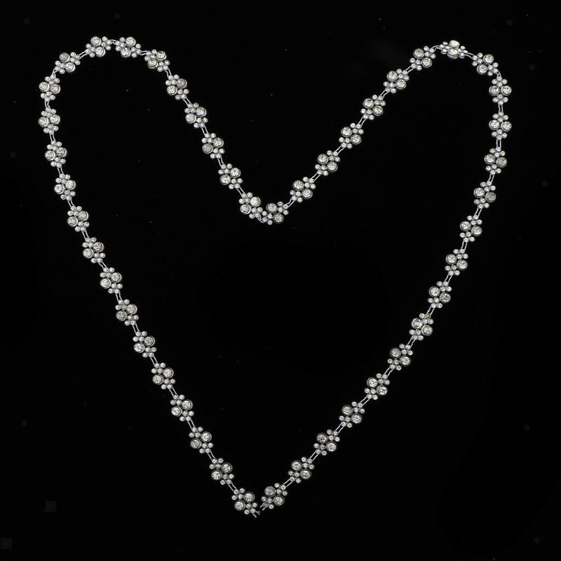 1 Yard White Round Diamante Rhinestone Chain Trim Bridal Dress Applique DIY
