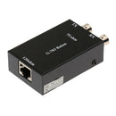 2x BNC Coax to RJ45 Ethernet Converter Media Adapter Data Transmission Black