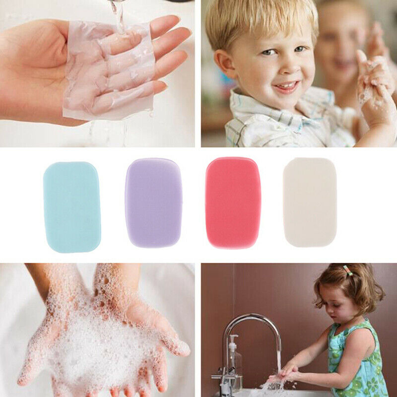 100*Portable Outdoor Travel Soap Paper Mini Paper SoaY Ew