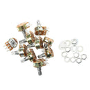 10pcs B10K Dual Stereo Potentiometer with 15mm Split Shaft N2M7