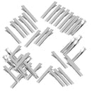 50x Flat Hair Clips Prong Alligator Teeth Clips DIY Hair Accessories 32mm