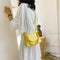 Candy Color PU Leather Crossbody Bags Women Chain Shoulder Totes (Yellow) A