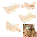 1X Women Shiny Golden Butterfly Hair Clip Headband Hair Accessories Headpiece ES