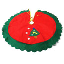 60cm Xmas Tree Skirt Star Green Wave Edged Carpet Nonwoven Floor Mat Decor A