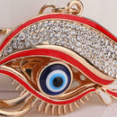 Big Porcelain Eyes Rhinestone Crystal Keychains Top Car Bag Pendant