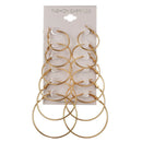6Pairs/1Set Round Hoop Dangle Geometric Circle Earrings Women Jewelry 3C