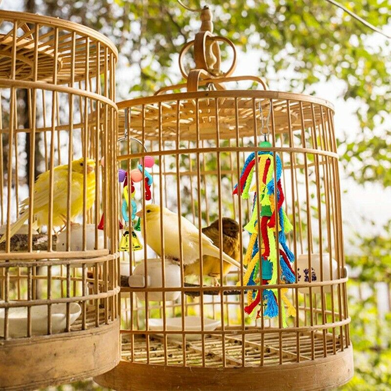 Birds Swing Toys,Parrots Chewing Hanging Perches With Bells Toys For Love B