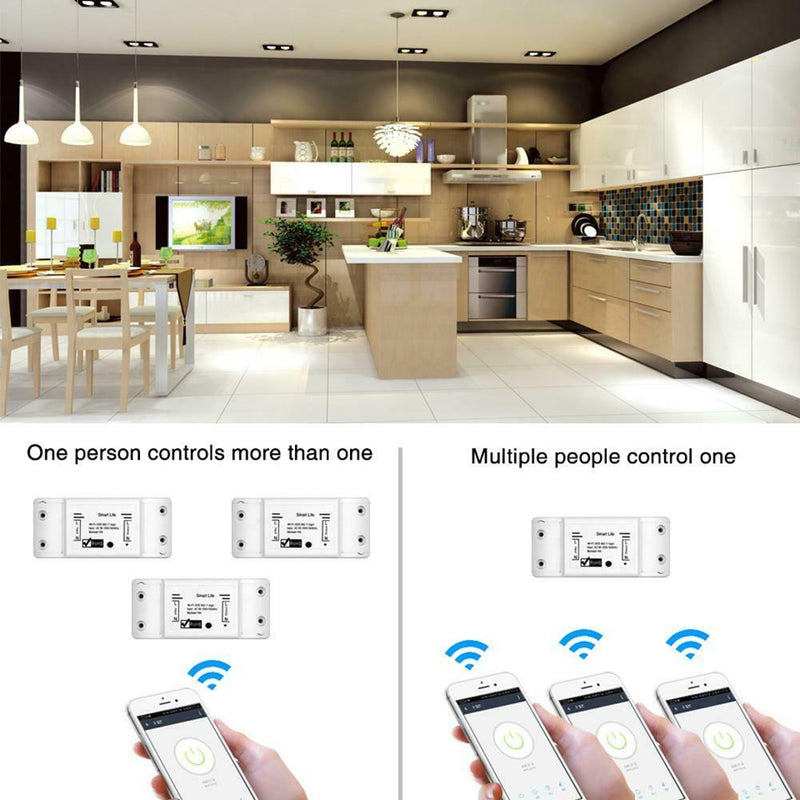 2200W 90-250V AC Remote Control Switch Module WIFI Wireless Smart Home Switch