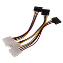 3pcs 6 Inch 4 Pin IDE Male to 15 Pin Female SATA Converter Adapter Cables
