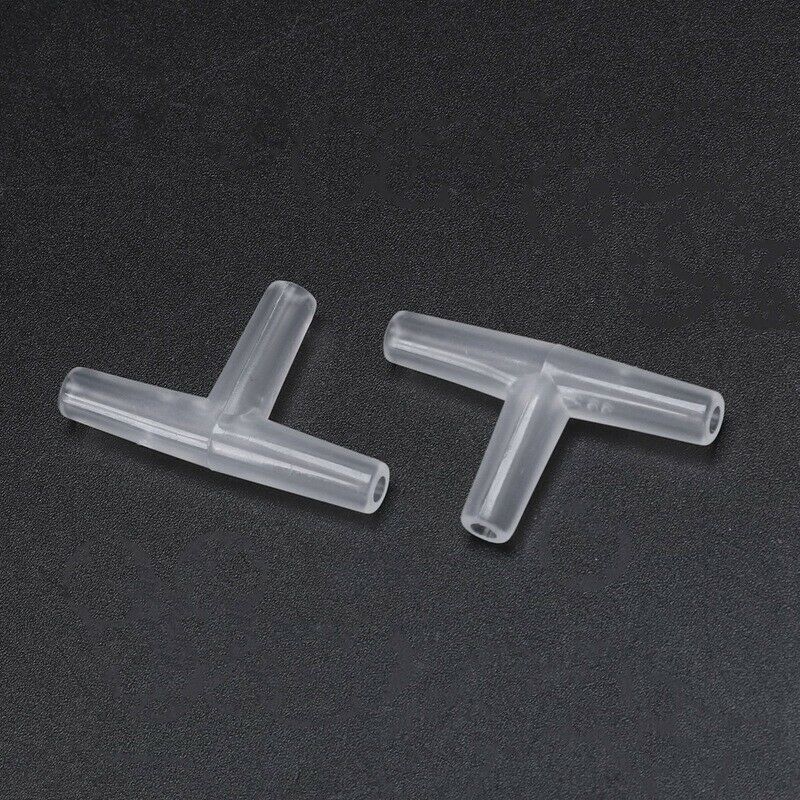Plastic Tee Shape Aquarium 3-Way Air Valve Connectors 10 Pcs White
