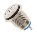 2 Pcs Colorfast 16mm 12V Waterproof LED Metal Indicator Blue Signal Light