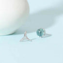 Mermaid Bubble Studs Earrings Blue Seaweed Cushion Fishtail Earring for Wom D9L4