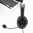 USB Computer Headset with Boom Mic Over Ear Headphones for Laptop Desktop A
