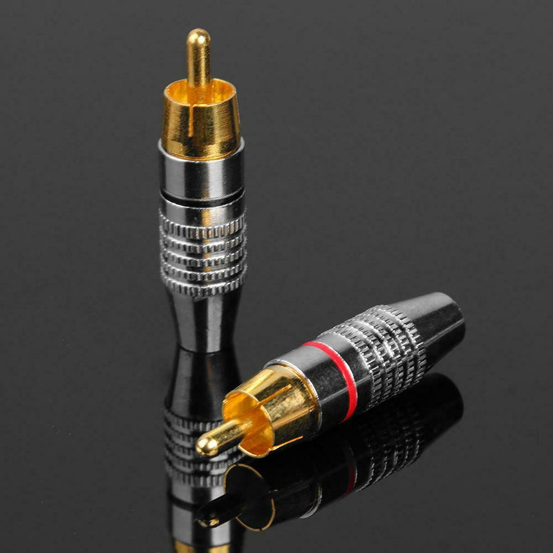 10pcs RCA Soldering Connector Audio Video Plug DIY RCA Speaker Adapter Plug