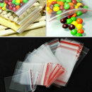 100 pcs Clear Polybag Self Adhesive Seal Plastic Bags Zip Lock Storage Bag