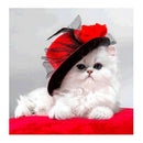 DIY 5D Diamond Painting Embroidery Cat wearing a hat Cross Stitch Tool Set  F7X6