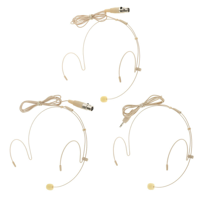 Professional Ear Hook Wired Headworn Condenser Microphone 3Pin Skin Color