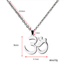 Stainless Steel Gymnastics Sanskrit Design Buddha Charms Pendant Necklace