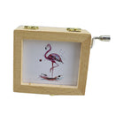 Wood Music Box Hand Crank Musical Box Creative Birthday Gifts Flamingo A