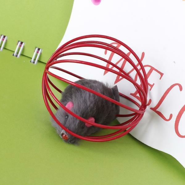 Fun Gift Play Playing Toys False Mouse in Rat Cage Ball For Pet Cat Kitten