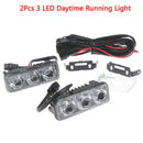 2X 3 LED White High Power Car DRL Daytime Running Light Fog Lamp Universal 12V U