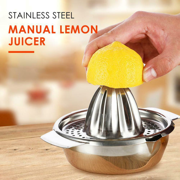 Stainless Steel Manual Orange Juicer Lemon Fruit Juice Squeeze Filter Bowl