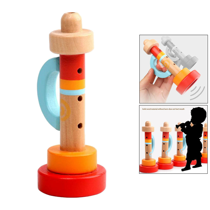Baby Kids Wooden Horn Music Toys Trumpet Instruments Toys Musical Toys Early