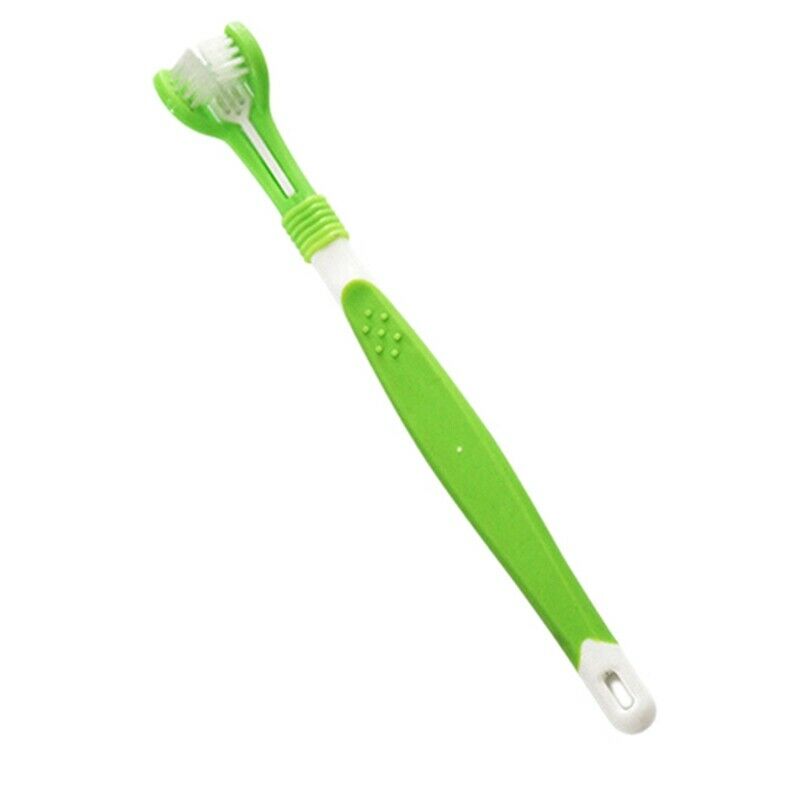 Dog Toothbrush Puppy Teeth Brush Three Head Tartar Oral Care Tool I3K1