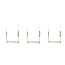 3Pieces Chicken Ladder Wooden Funny Chicken Parrots Canary Budgie Parakeet